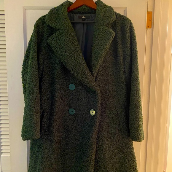 emerald green teddy coat